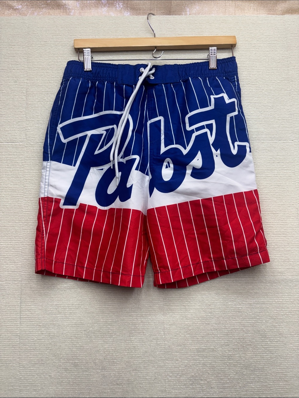 Pabst Blue ribbon | small Blue Red & Blue Men’s swim trunks shorts